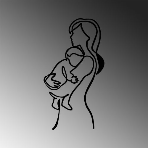 Wallity Metalna zidna dekoracija, Mother And Baby slika 5