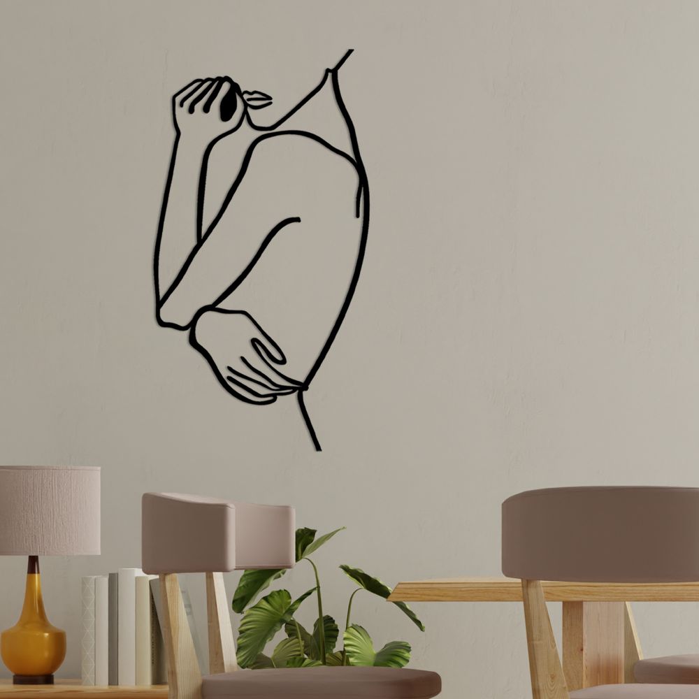 Decorative metal wall accessory Woman 2, colour: black slika 3