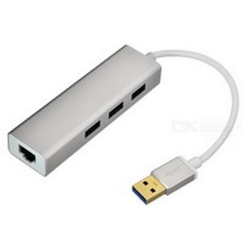 FAST ASIA USB 3.0 - HUB 3port + RJ45 (ž) siva slika 1