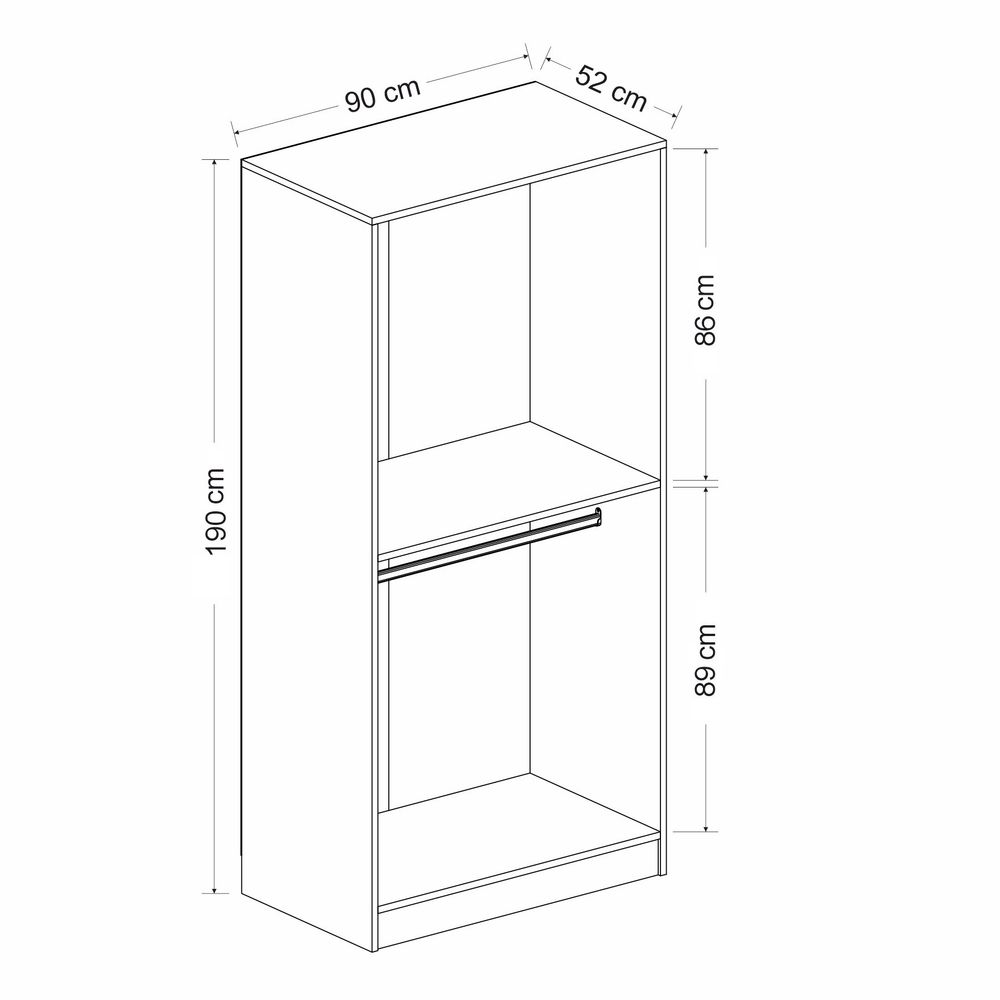 Kale Glass Anthracite - Crna Antracit Ormar slika 9