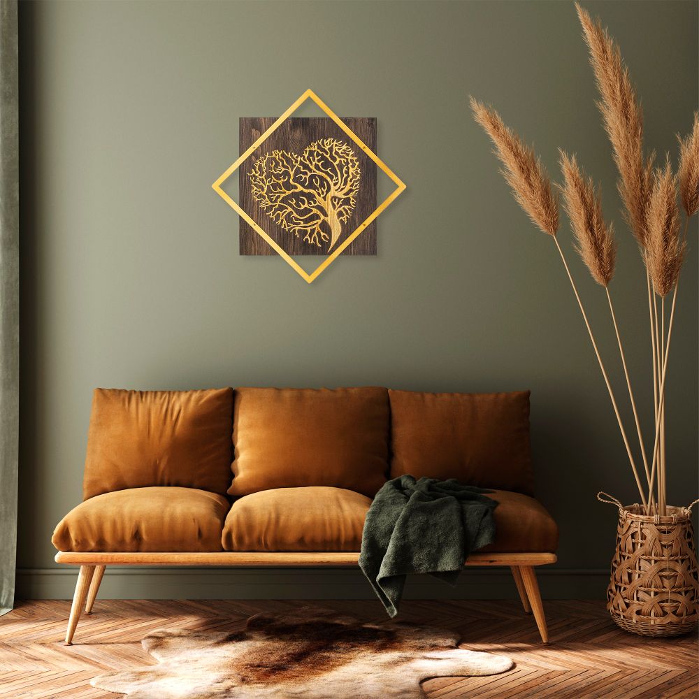 Dekorativni Zidni Ukras 'Tree v3 - Gold Walnut' slika 2