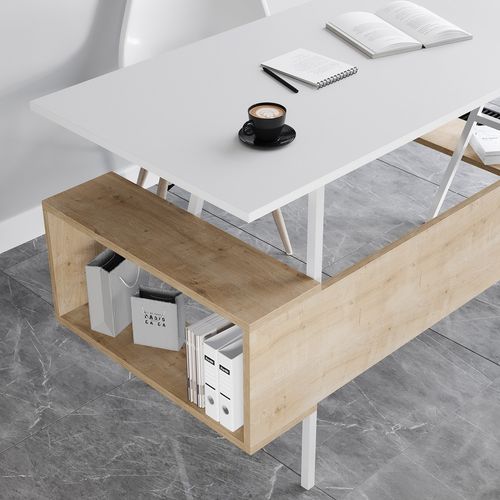 Woody Fashion Studijski stol, Irony Maxi - White, Oak slika 3