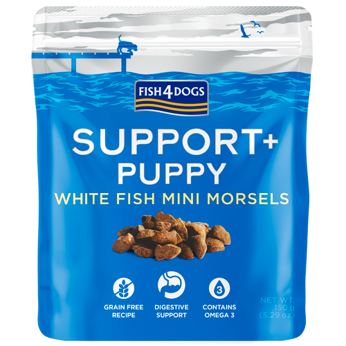 Fish4Dogs Support+ Puppy – White Fish, bijela riba, 150 g slika 1