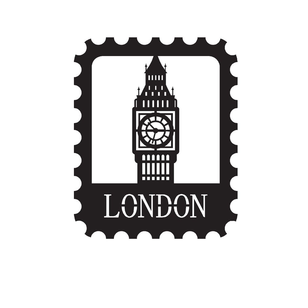 Dekorativni Metalni Zidni Ukras 'London Stamp' u Crnoj Boji slika 3