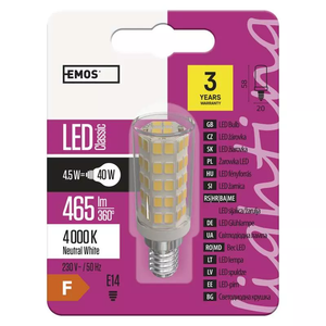 Emos LED sijalica Classic JC A++ 4.5W E 14 NW ZQ9141