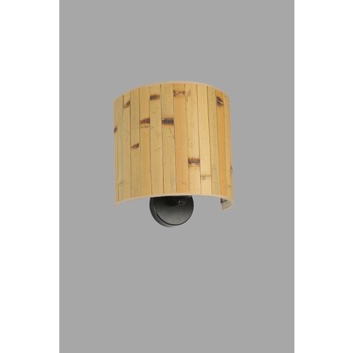 Bambu 02 Abajurlu Oval Aplik Wooden Wall Lamp slika 4