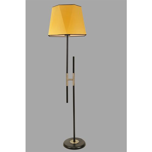 Felix Siyah Lambader Altıgen Hardal Abajurlu Yellow Floor Lamp slika 2