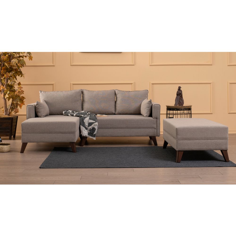 Bella Kutna Sofa na Razvlačenje - Krem Boja, Lijevi Kut slika 1