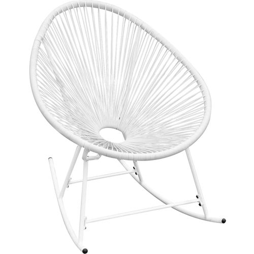 Vrtna stolica za ljuljanje od poliratana bijela slika 34