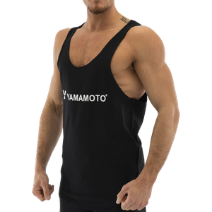 Man Tank Top Wide Shoulder -  M,  Black