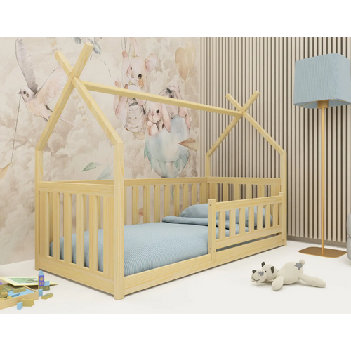 Drveni dečiji krevet Bodzio - svetlo drvo - 190/200x90 cm slika 1