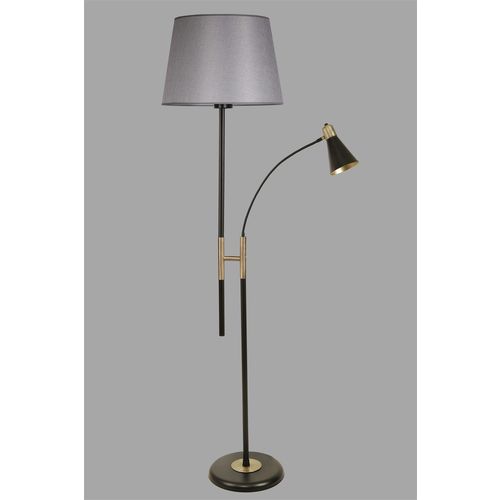 Forza Siyah Lambader Pramit Hasır Gri Abajurlu Grey Floor Lamp slika 3