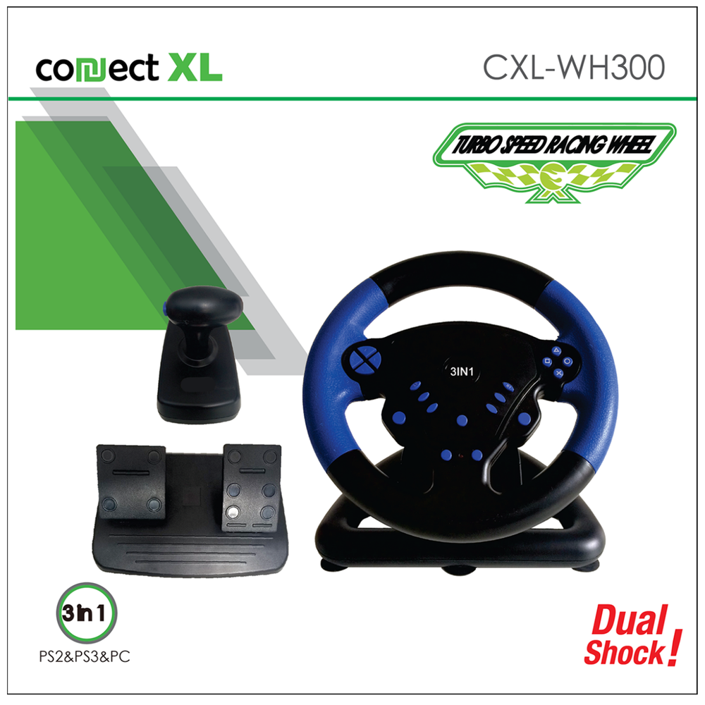 Connect XL Gaming volan 3u1, PS2/PS3/PC, vibracija, pedale - CXL-WH300 slika 1