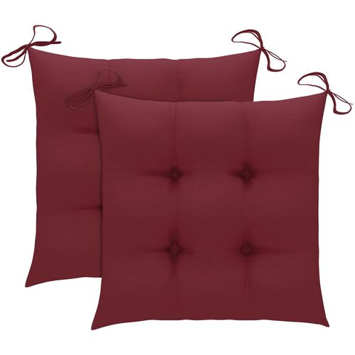 Jastuci za stolice 2 kom crvena boja vina 50x50x7 cm od tkanine slika 7