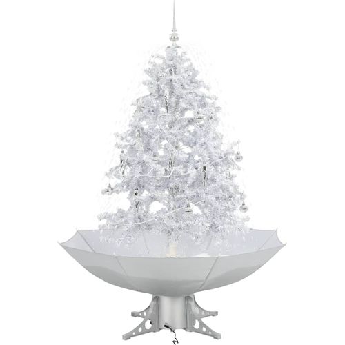 Božićno drvce koje sniježi sa stalkom bijelo 140 cm slika 22