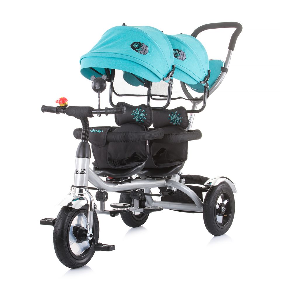 Chipolino tricikl za blizance 2Play mint  slika 1