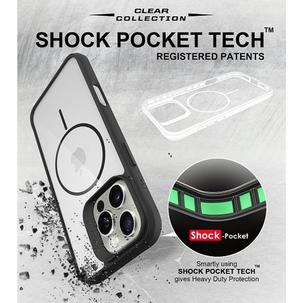 MM TPU IPHONE 16 PRO - DROP-PROOF COMBAT X BLACK MAGSAFE SLIM slika 5