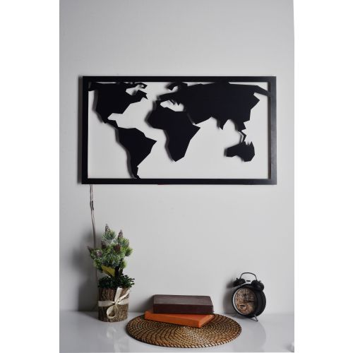 Wallity Ukrasna LED rasvjeta, World Map 2 - Blue slika 5