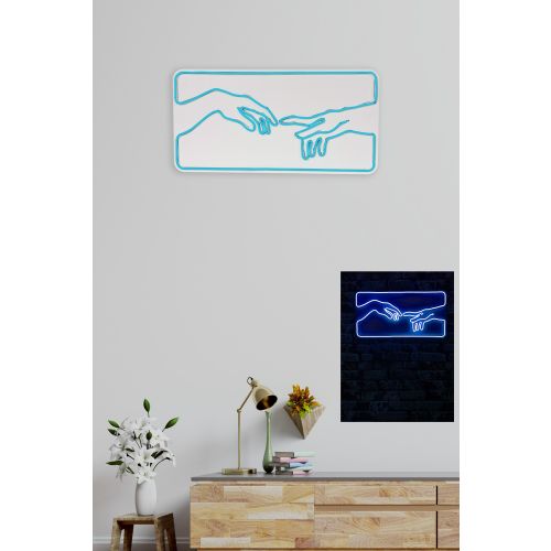 Wallity Ukrasna plastična LED rasvjeta, Creation of Adam - Blue slika 4