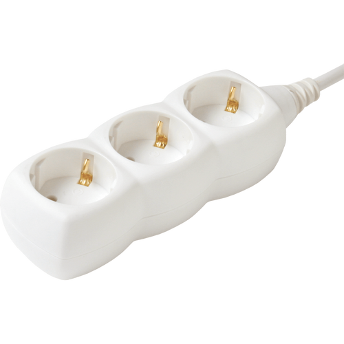 home Produžni kabel, 3 utičnice, 1.0mm², 1.5 met, bijeli - NV 3/WH slika 1