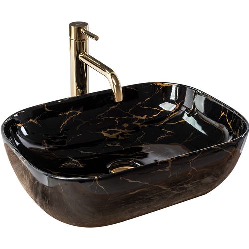 REA Nadgradni umivaonik Belinda Black Marble shiny slika 6