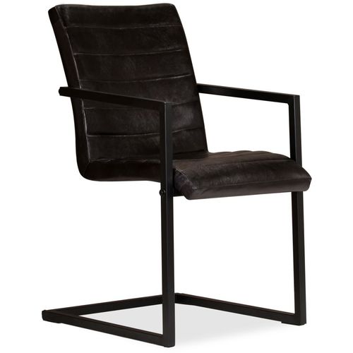 Blagovaonske stolice od prave kože 2 kom antracit slika 6