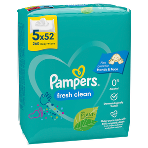 Pampers vlažne maramice fresh clean 5x52 komada