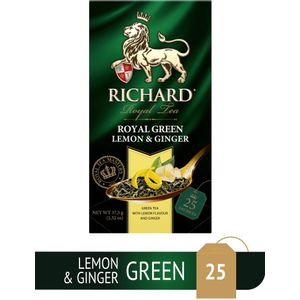 RICHARD Royal Green Lemon & Ginger – Zeleni čaj sa đumbirom, limunom i šipurkom 25 x 1,5g 111371