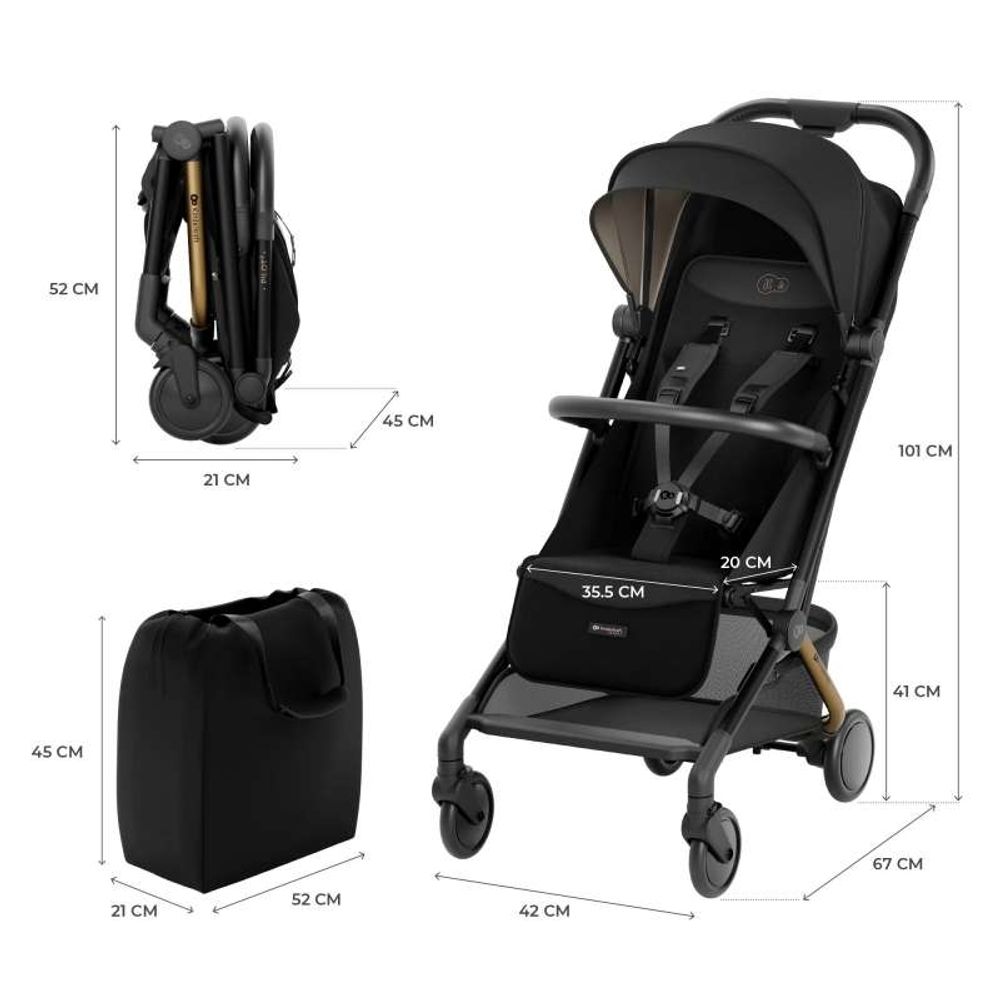 Kinderkraft Kolica Pilot 2, Midnight Black slika 7