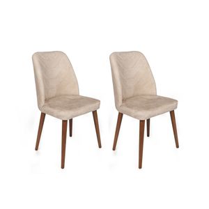 Hanah Home Dallas-550 V2 Beige
Walnut  Chair Set (2 Pieces)