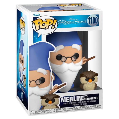 POP figure Disney The Sword in the Stone Merlin with Archimedes slika 3