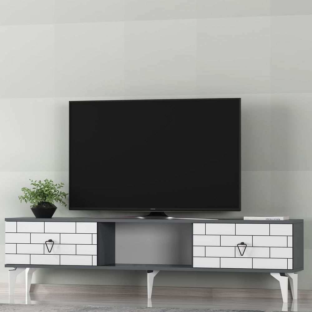 TV Stalak Varna - Antracit i Bijela slika 2
