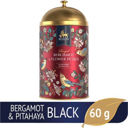 Richard "Royal Bergamot & flower Petals" – Crni čaj sa aromom bergamota i laticama cveća, 60g rinfuz, RED metalna kutija slika 1