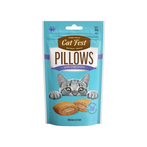 Cat Fest Pillows, poslastica za mačke sa račićima, 30 g slika 1