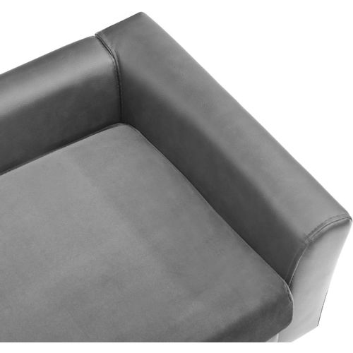 Sofa za pse siva 60 x 43 x 30 cm od pliša i umjetne kože slika 12