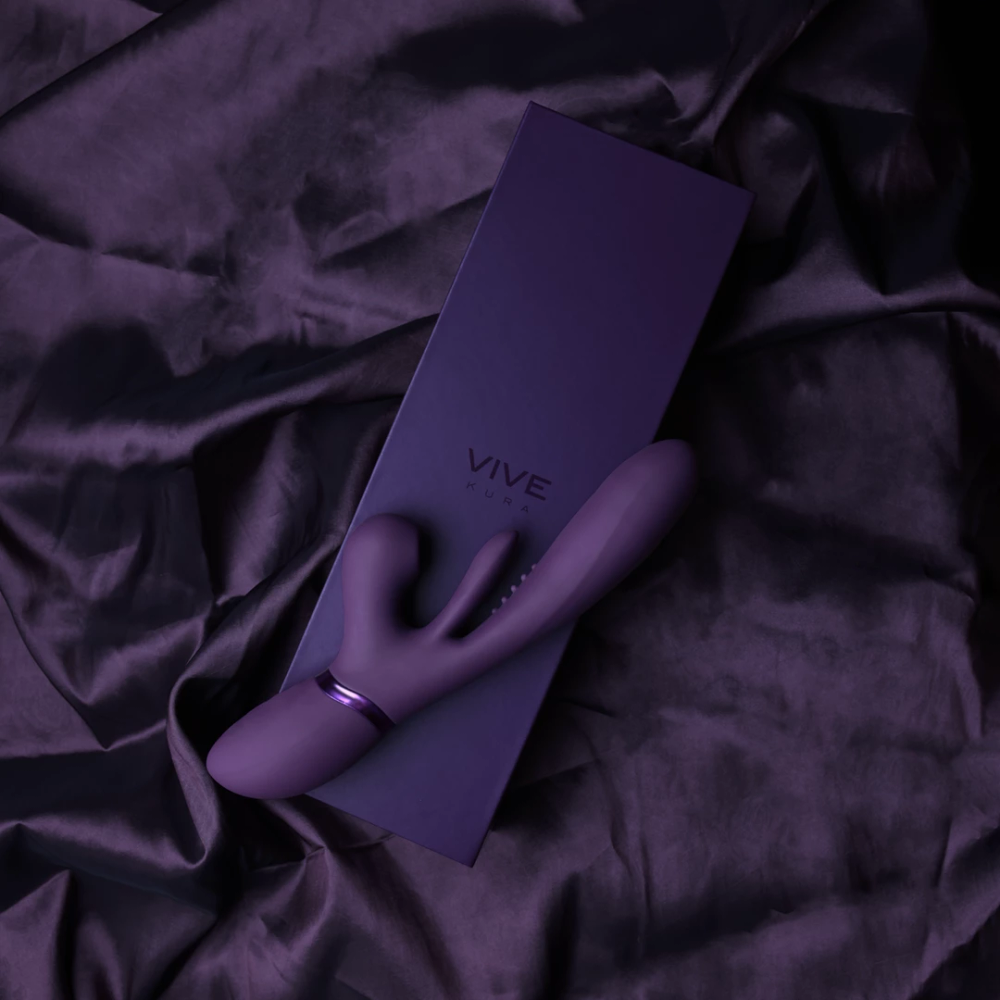 VIVE by Shots Kura - Vibrator za G-točku s mlataranjem jezika i stimulatorom pulsnog vala - ljubičasta slika 6