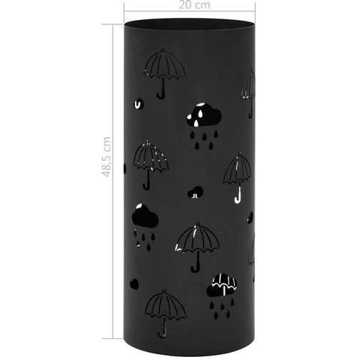 Stalak za kišobrane s uzorkom kišobrana čelični crni slika 22