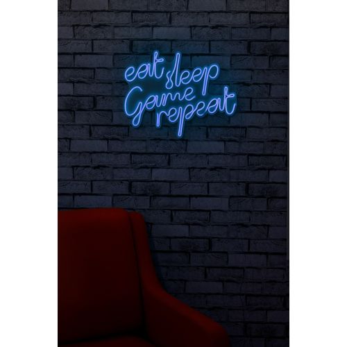 Wallity Zidna dekoracije svijetleća EAT, eat sleep game repeat - Blue slika 12