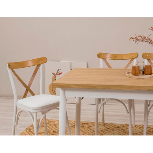 Woody Fashion Set stolova i stolica (5 komada), Bijela boja, OLV-SA-TK1 slika 4