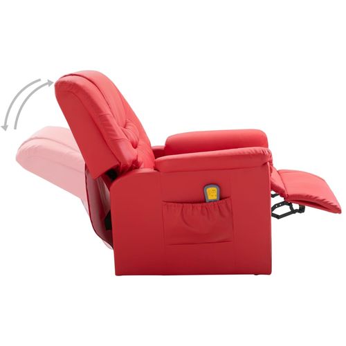 Masažna fotelja od umjetne kože crvena slika 30