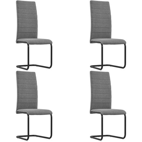 Konzolne blagovaonske stolice od tkanine 4 kom svjetlosive slika 1