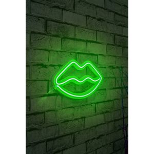 Wallity Ukrasna plastična LED rasvjeta, Lips - Green