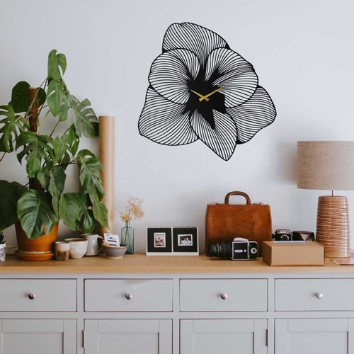 Wallity Sat metalni zidni dekorativni, Azalea Metal Wall Clock - APS039 70 - Black slika 2