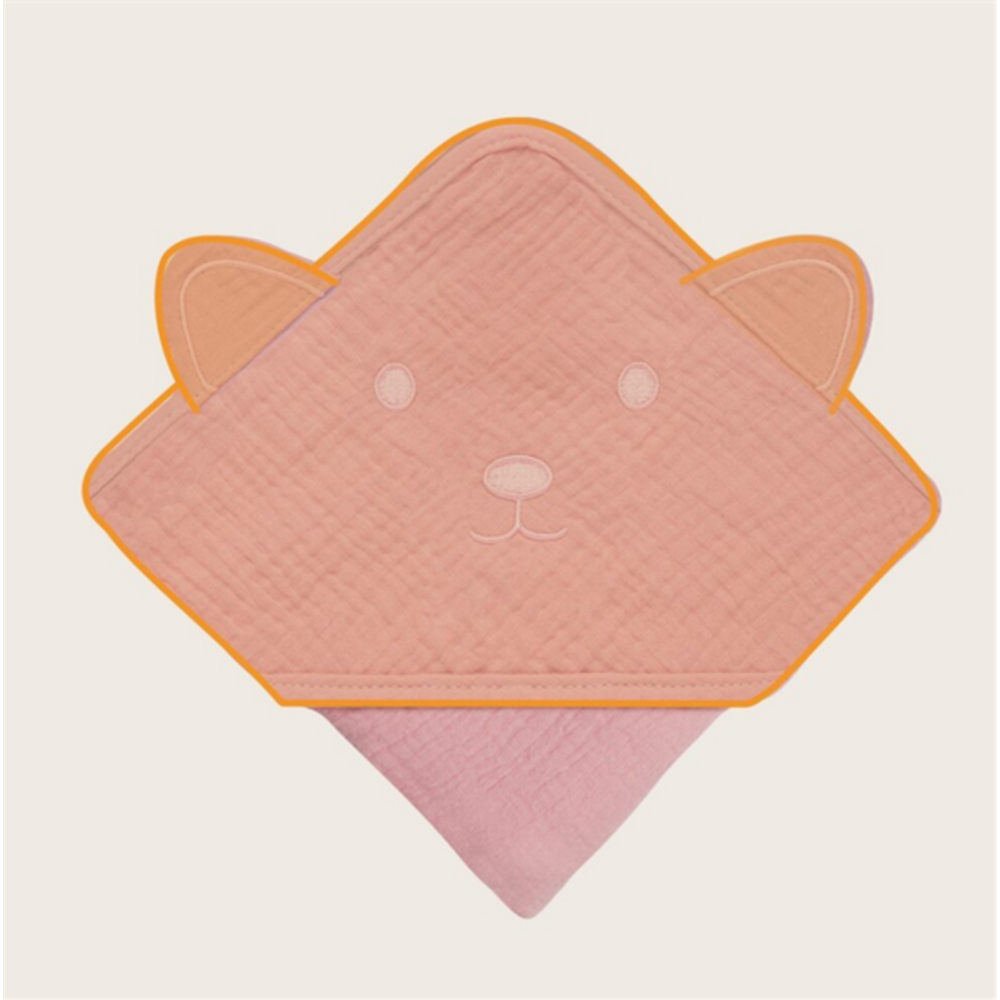 Lionelo Peškir za bebe sa kapuljačom Muslin 80x80cm, Pink Baby slika 5