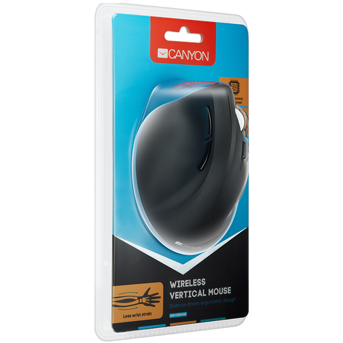 CANYON MW-16 wireless Vertical mouse, USB2.4GHz, Optical Technology, 6 number of buttons, USB 2.0, resolution: 800/1200/1600 DPI, black, size: 86*115*71mm,90g slika 6