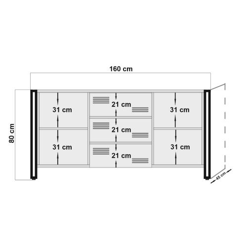 Hanah Home Cosmo Rio Atlantic Pine Crna Konzola slika 8