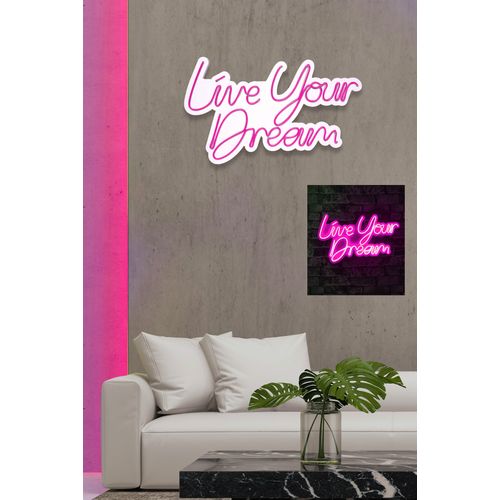 Wallity Ukrasna plastična LED rasvjeta, Live Your Dream - Pink slika 3