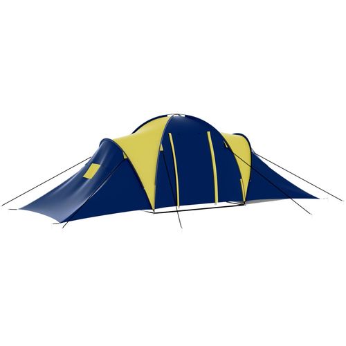 Šator za kampiranje od tkanine za 9 osoba plavo-žuti slika 21