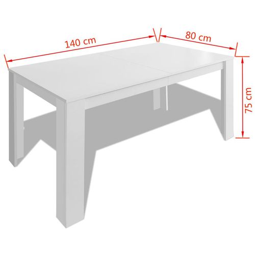 Blagavaonski stol 140 x 80 x 75 cm bijeli slika 11
