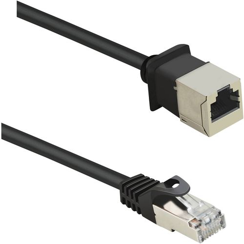Renkforce  RF-4394121  RJ45  mrežni kabel, Patch kabel  cat 5e  F/UTP  1.00 m  crna  produžetak  sa zaštitom za nosić, pozlaćeni kontakti  1 St. slika 6